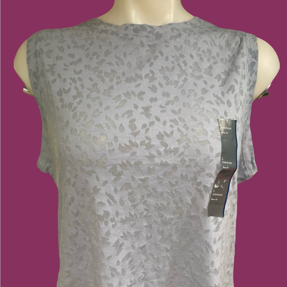Slate Blue semi shear  Sleeveless Top